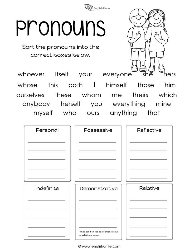 Grade 1 Grammar Pronouns Printable Worksheets Lets Share 