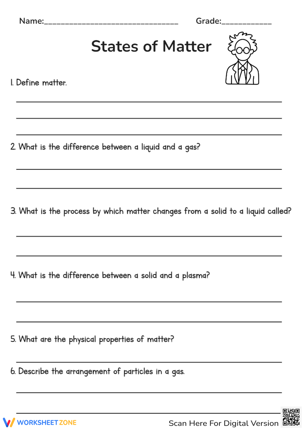 Grade 6 Science Worksheets 2025