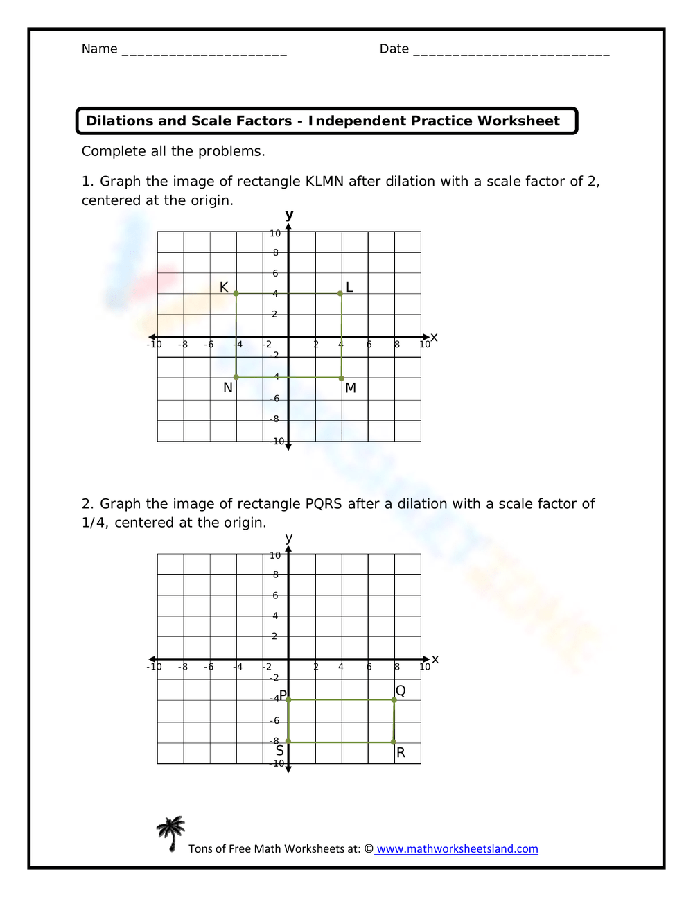 Grade 8 Scale Factor Worksheets 2025