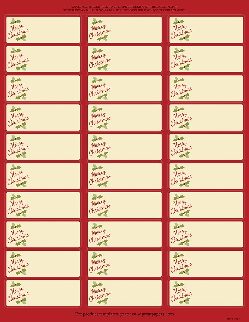 Free Printable Blank Christmas Address Labels