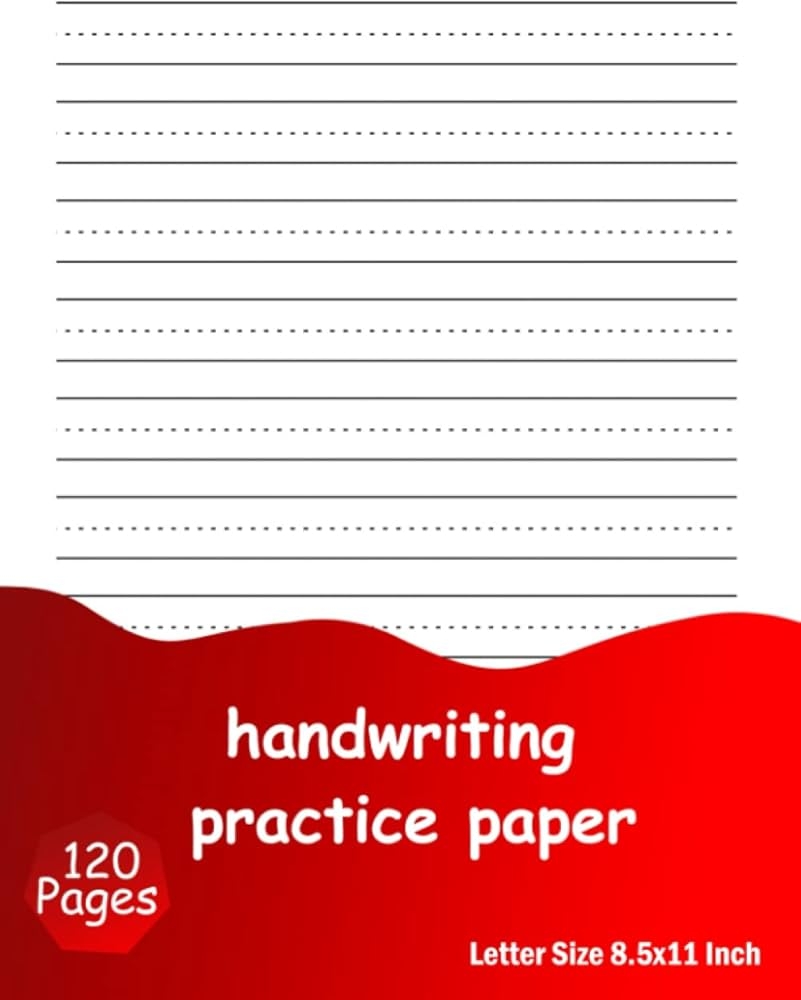 Handwriting Practice Paper 120 Pages Blank Dotted Lined Paper For Students Learning To Write Letters