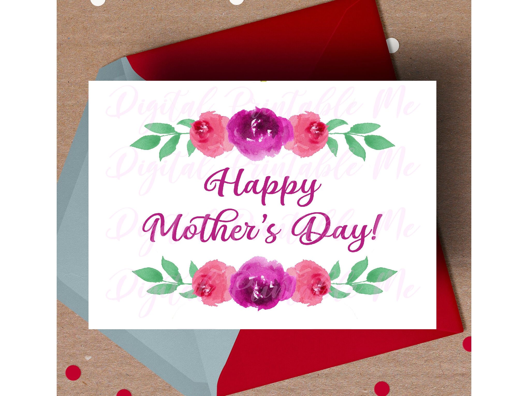 Happy Mother s Day Card Mom Printable Instant Download 