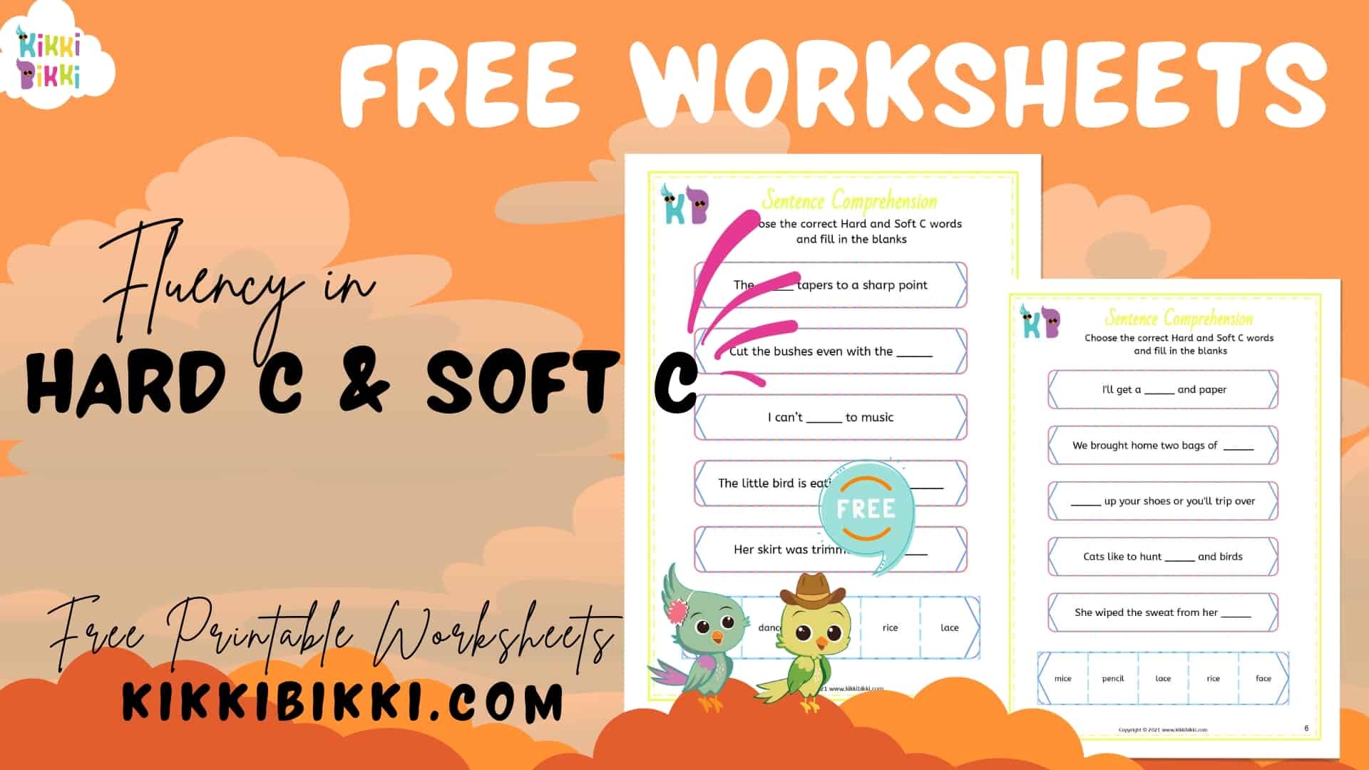 Hard And Soft C Worksheets Free Phonics Printable KikkiBikki