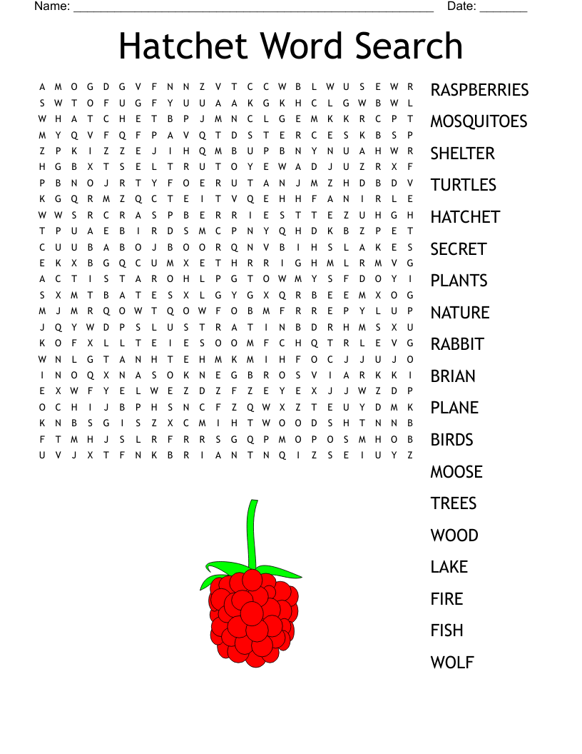 Free Printable Worksheets On Hatchet