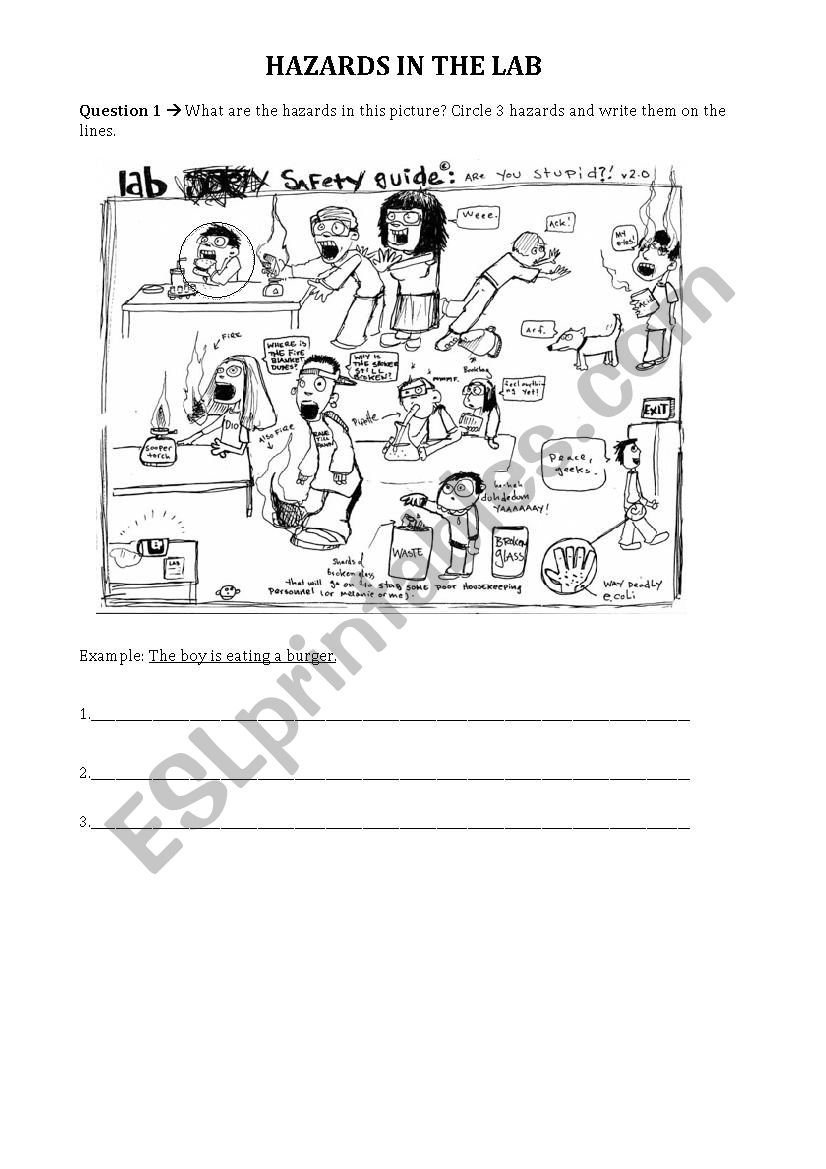Hazards In The Lab Science Lab Safety ESL Worksheet By Ms tammy