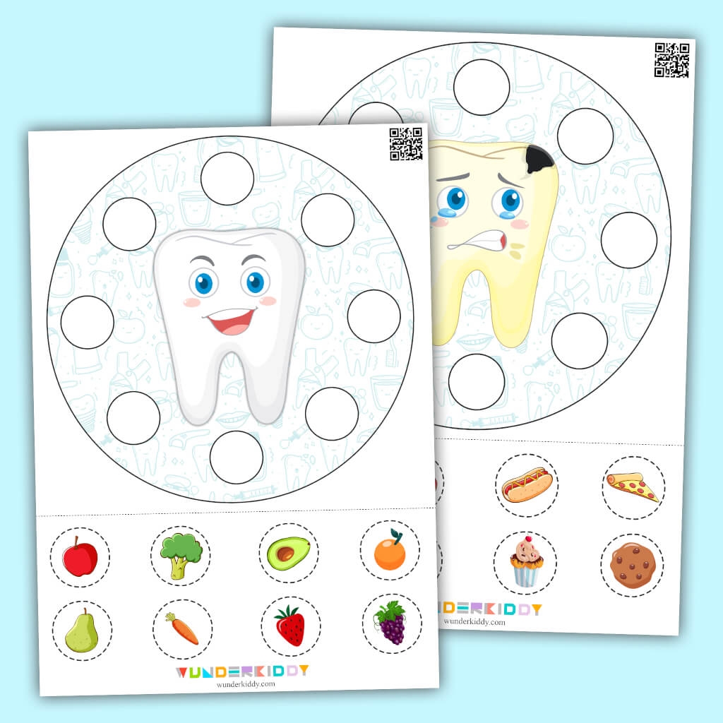 Healthy Teeth Clothespin Sorting Activity For Preschool