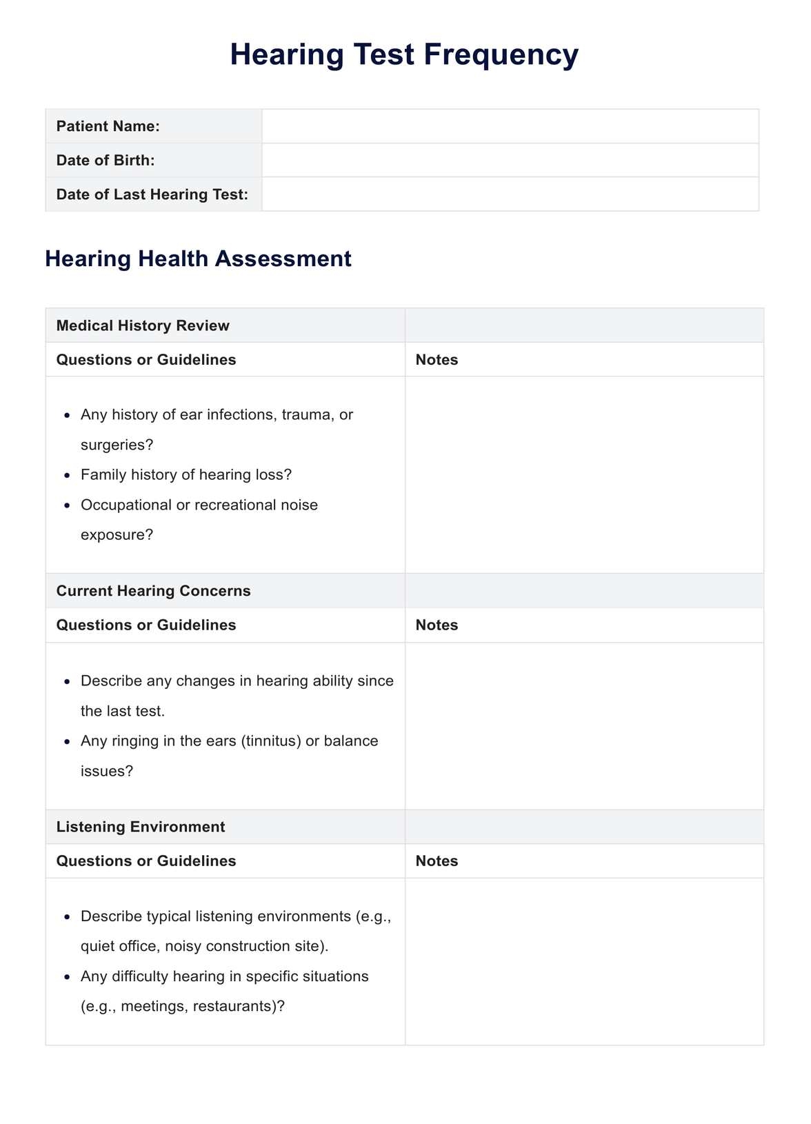Hearing Test Frequency U0026 Example Free PDF Download