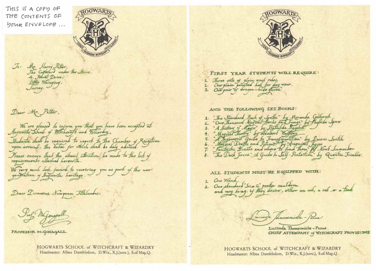 Free Printable Blank Hogwarts Acceptance Letter