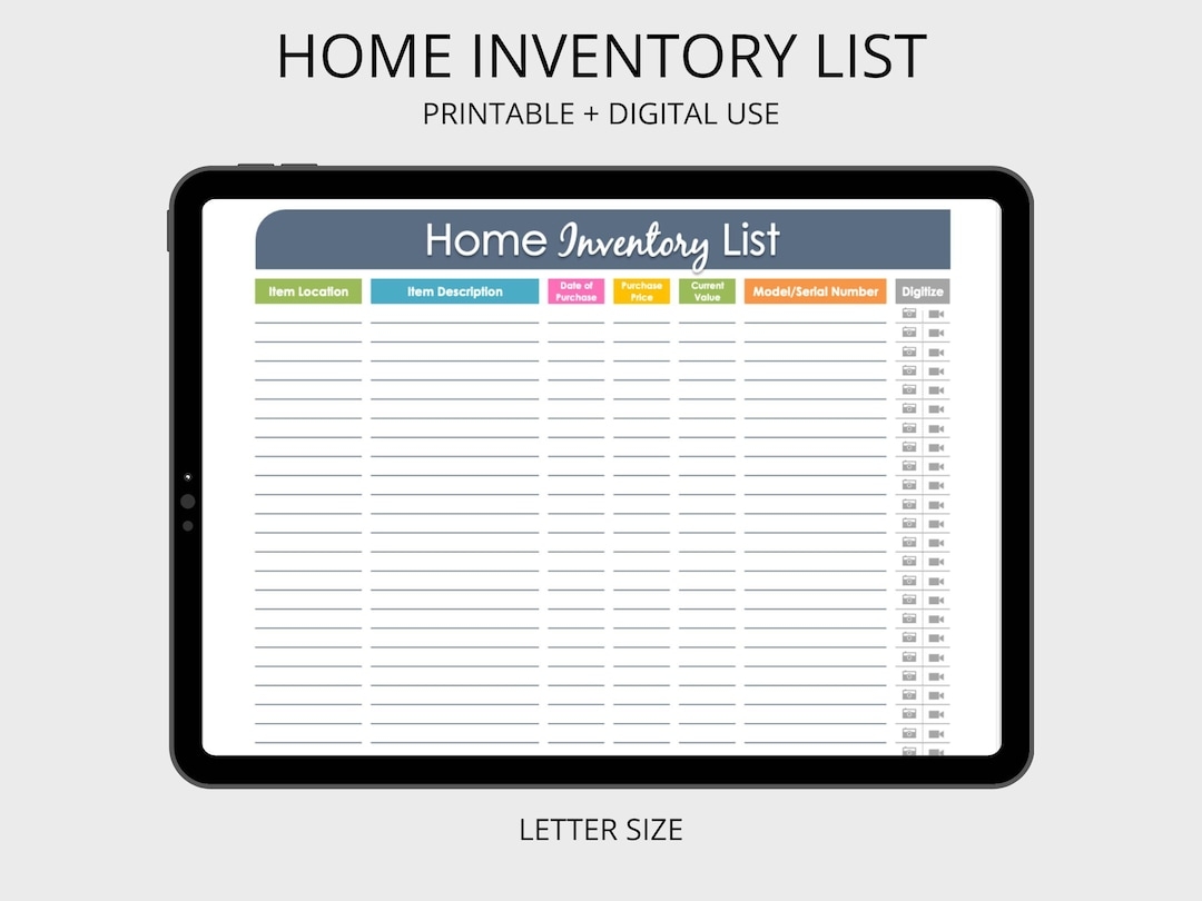 Free Printable Blank Home Inventory Sheets