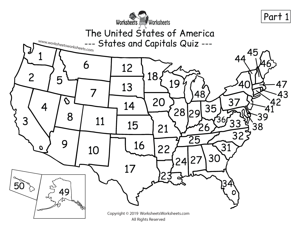 Free Printable State Trivia Worksheets
