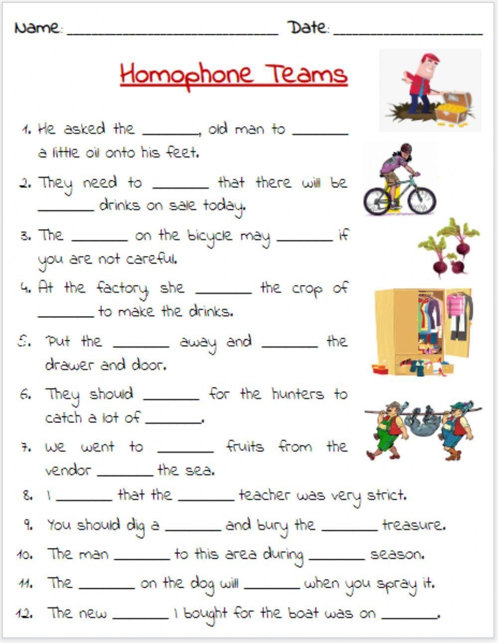 Homophone Exercise 3 Worksheet Live Worksheets Worksheets Library