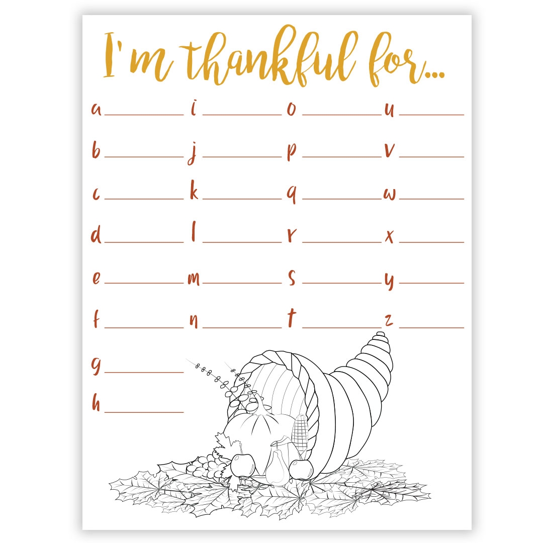 Free Printable Thankful Worksheets