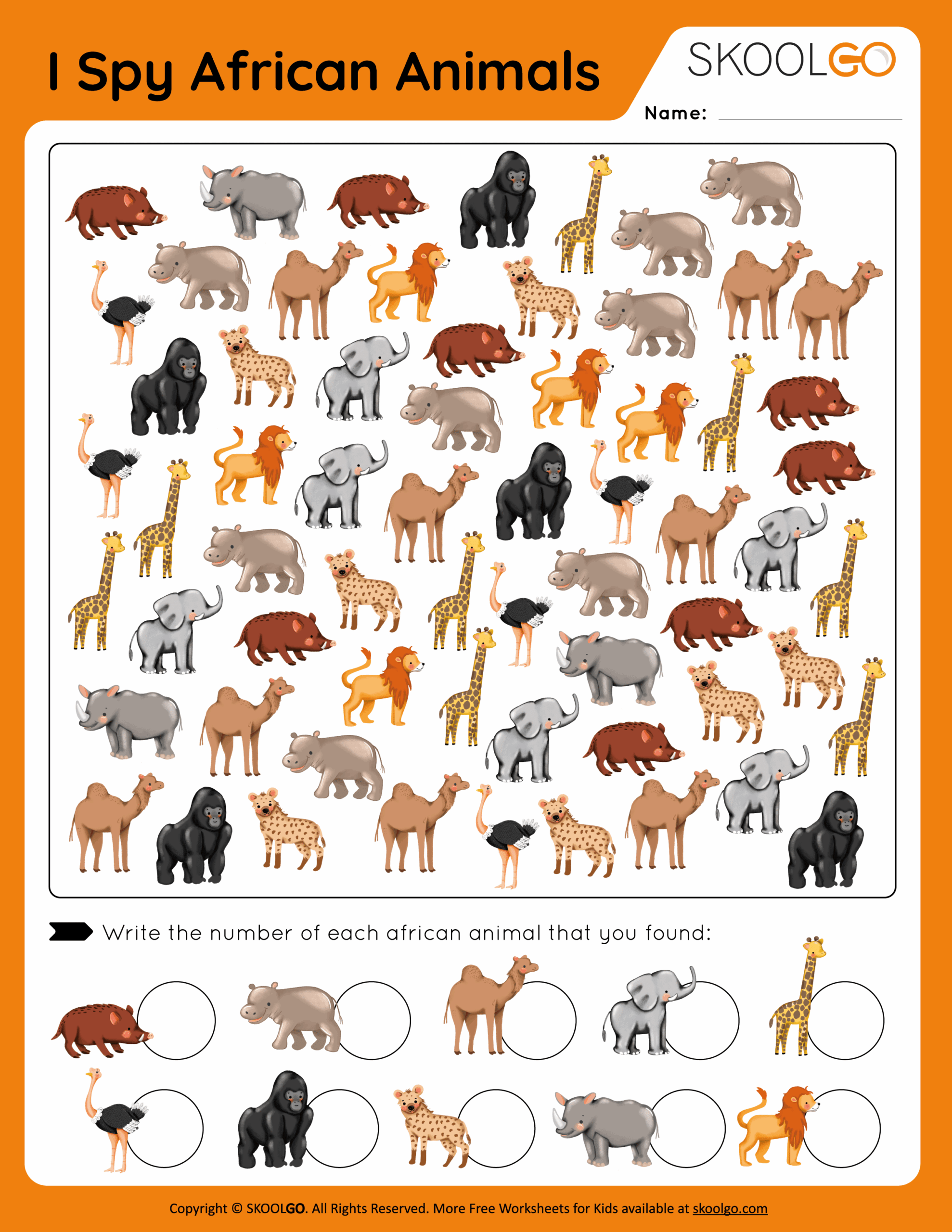 I Spy African Animals Free Worksheet SKOOLGO I Spy African Animals Free Worksheet SKOOLGO
