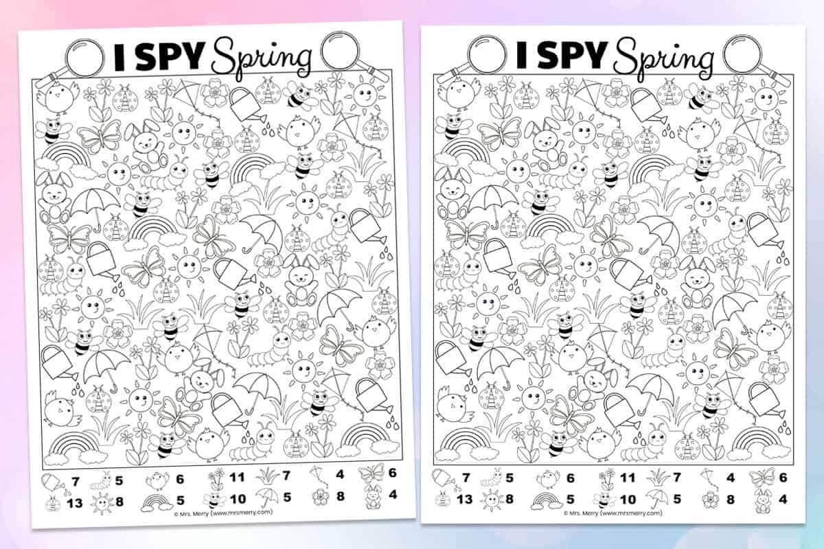 I Spy Game For Spring Free Printable Mrs Merry