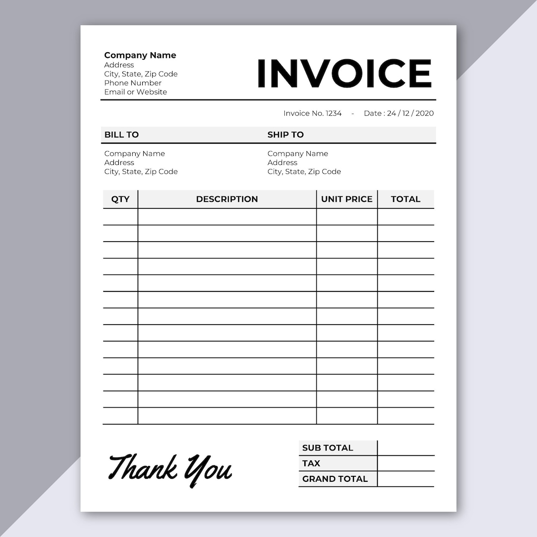 Invoice Template Printable Invoice Editable Invoice Receipt Microsoft Word Invoice Digital Order Form A4 U0026 US Letter Size Etsy Invoice Template Printable Invoice Editable Invoice Receipt Microsoft Word Invoice Digital Order Form A4 U0026 US Letter Size Etsy