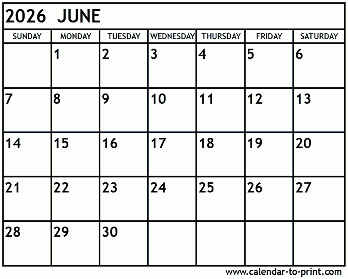 May June July 2026 Calendar Printable