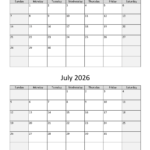 June And July 2026 Calendar WikiDates