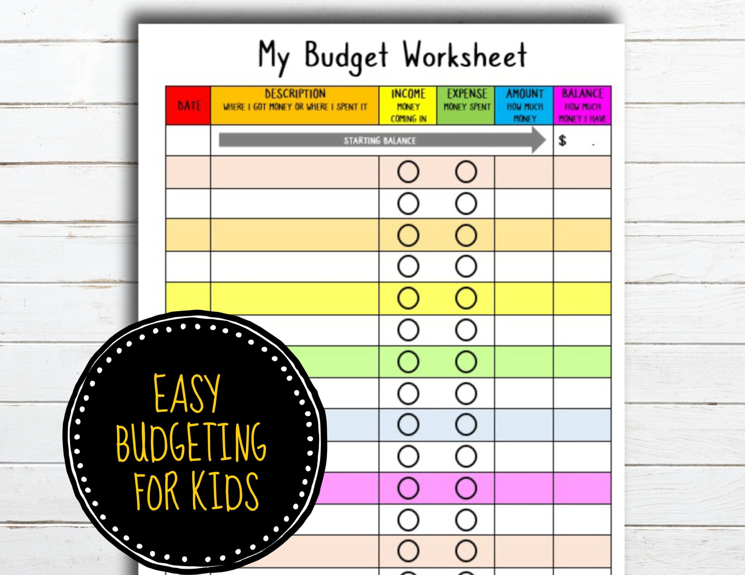 Kids Budgeting Worksheet Instant Download Etsy UK Kids Budgeting Worksheet Instant Download Etsy UK