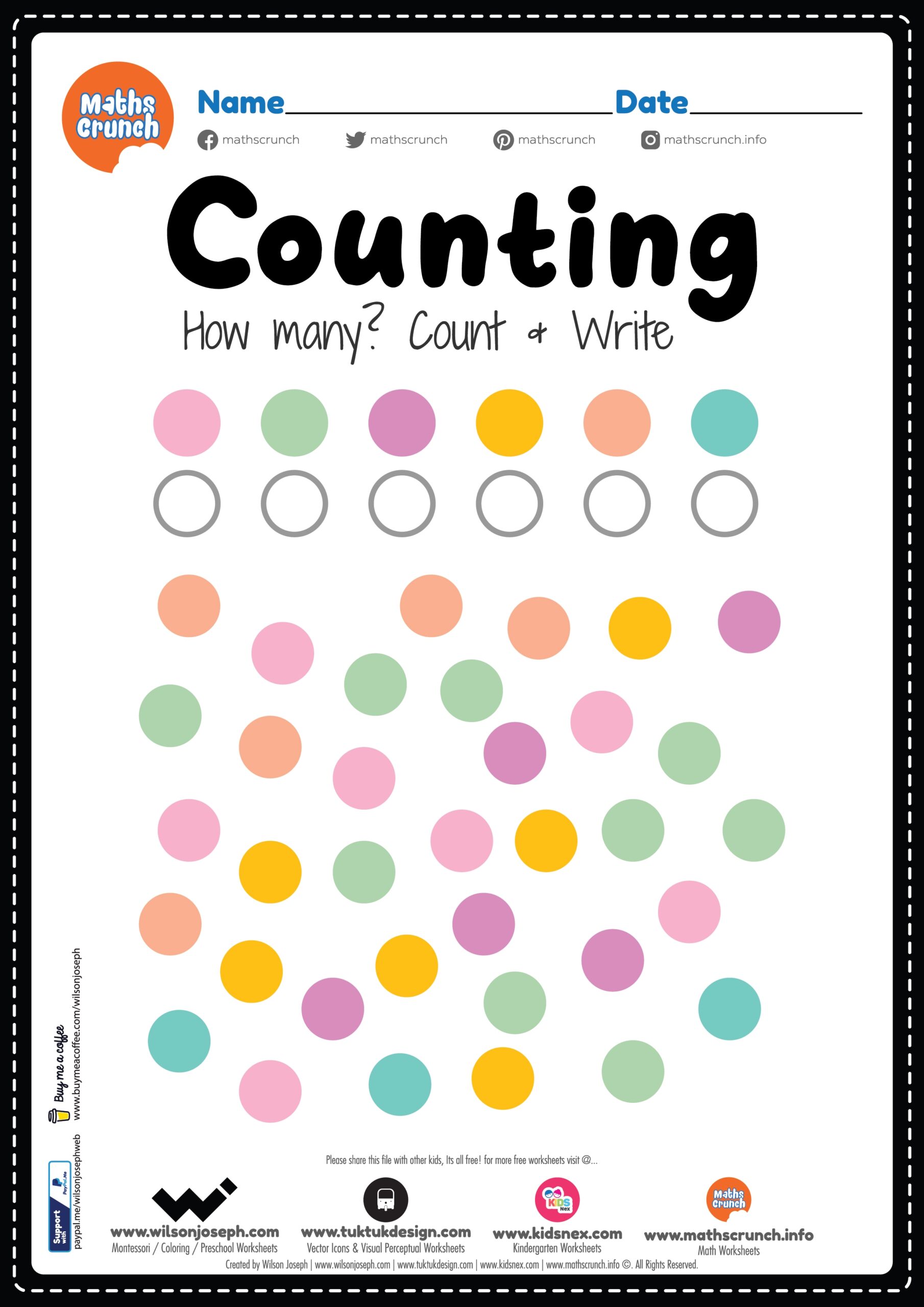 Free Printable Worksheets For Kindergarten Maths