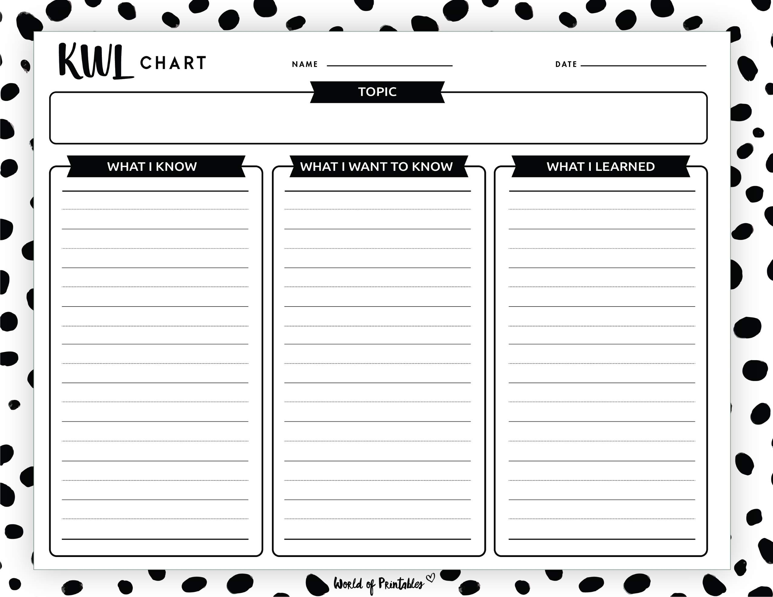 KWL Chart 14 Templates World Of Printables