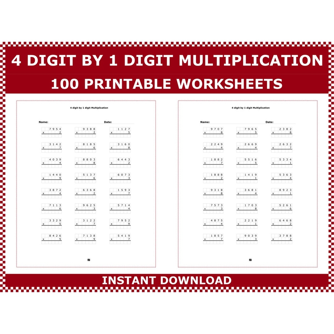 Lattice Multiplication Blank Templates 4 Original Digit