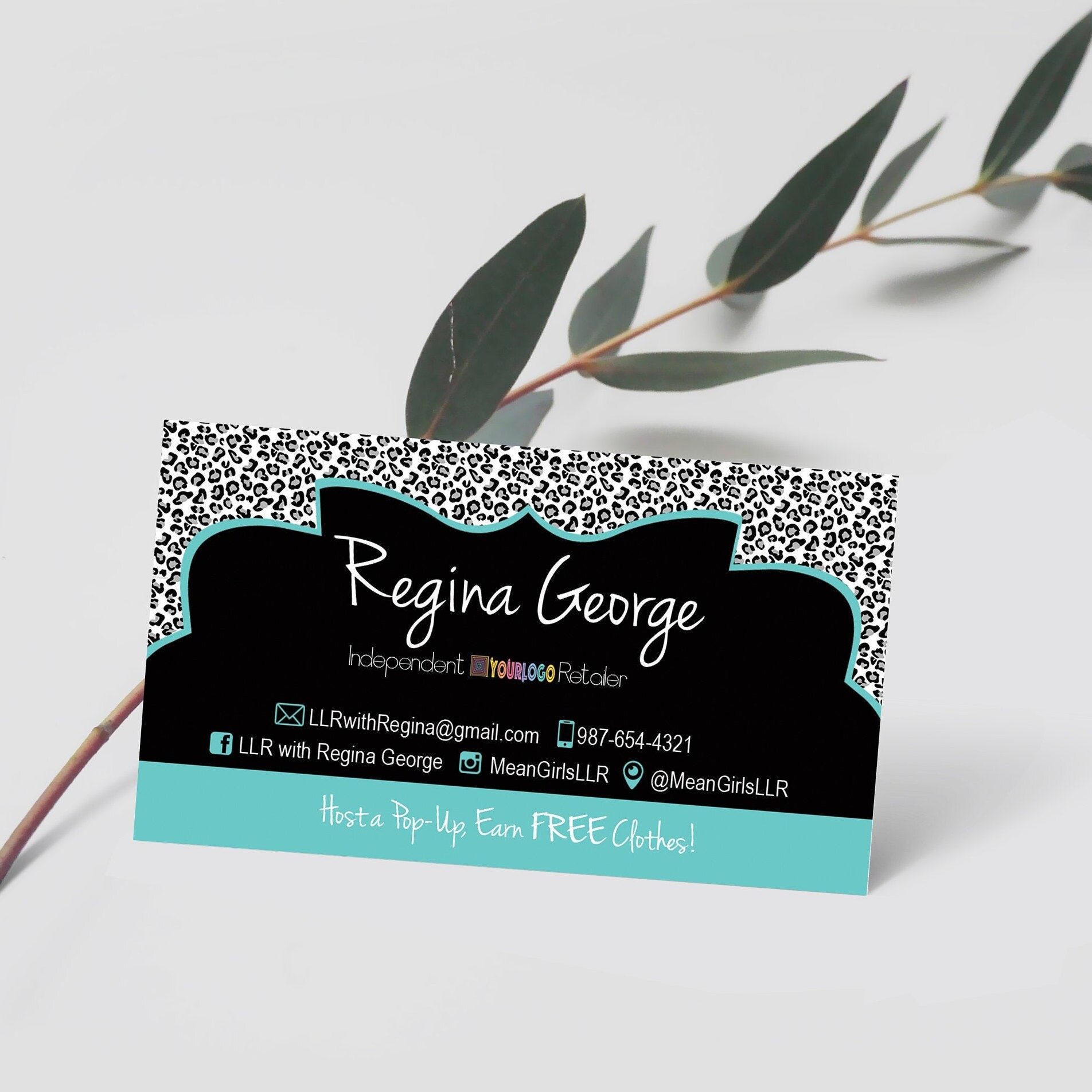 Leopard Print Business Card DIGITAL Business Card Lularoe Business Card Etsy
