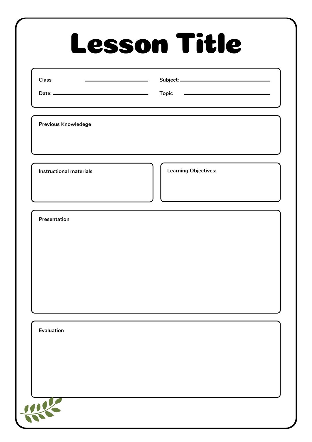 LESSON PLAN TEMPLATE Lesson Plan Planner Printable Academic Worksheets Library