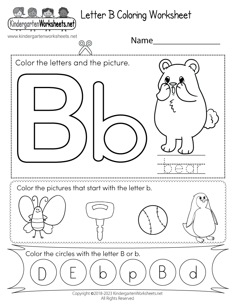 Letter B Coloring Worksheet Free Printable Digital U0026 PDF