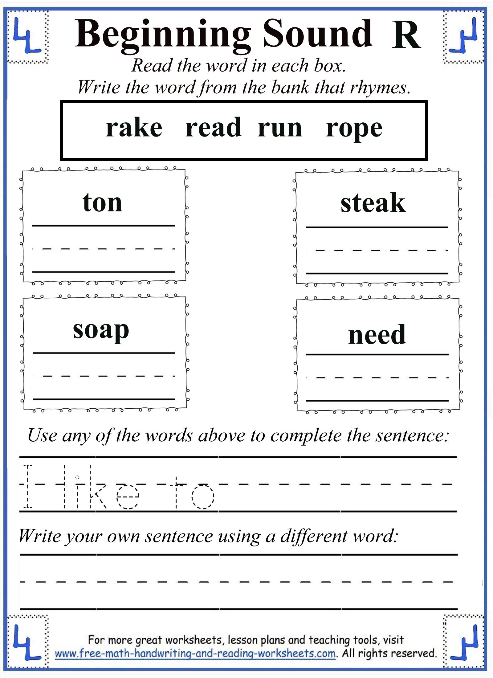 Free Printable Worksheets For Grade R