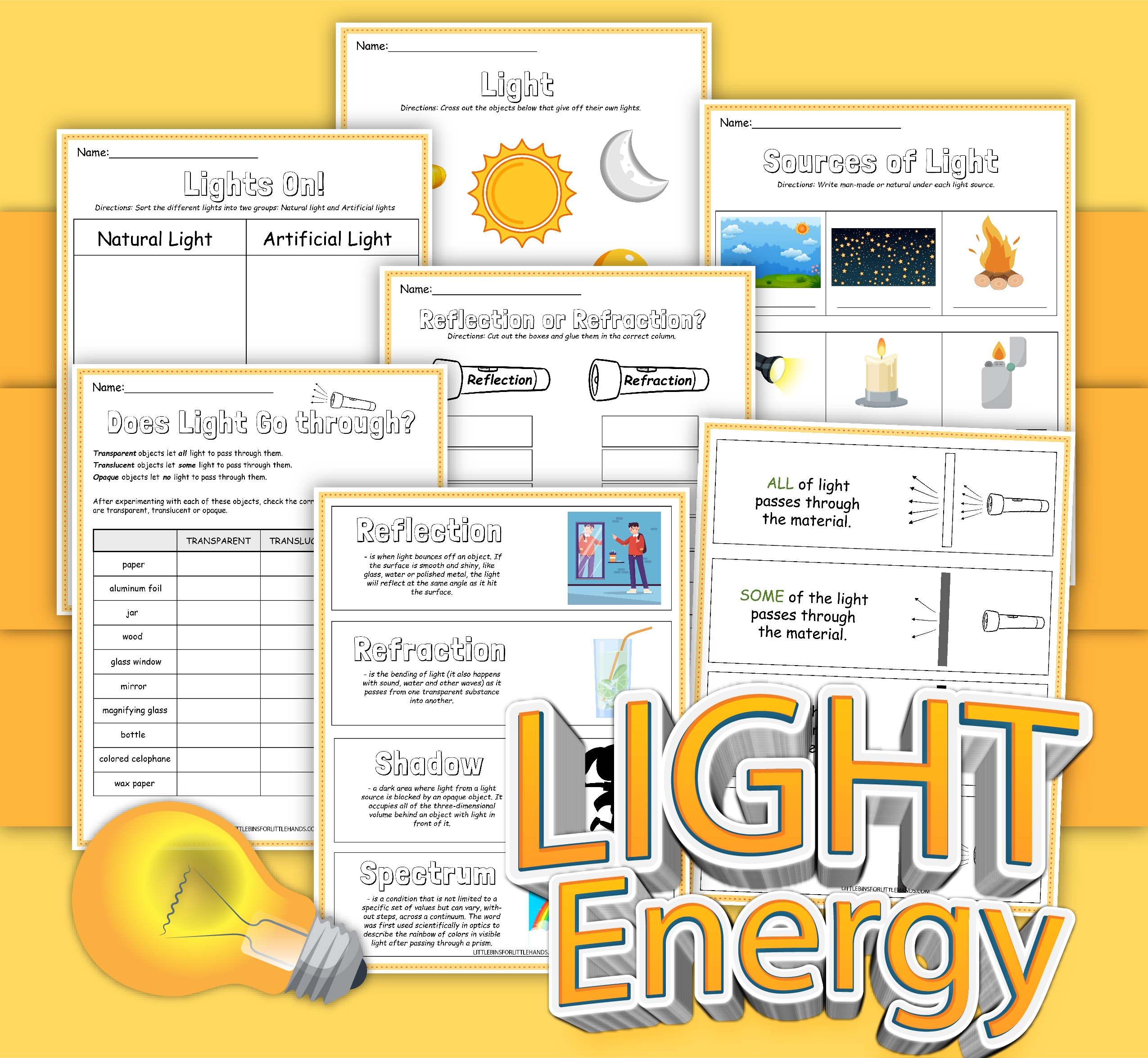 Light Experiments For Kids Free Light Worksheets Little Bins For Little Hands