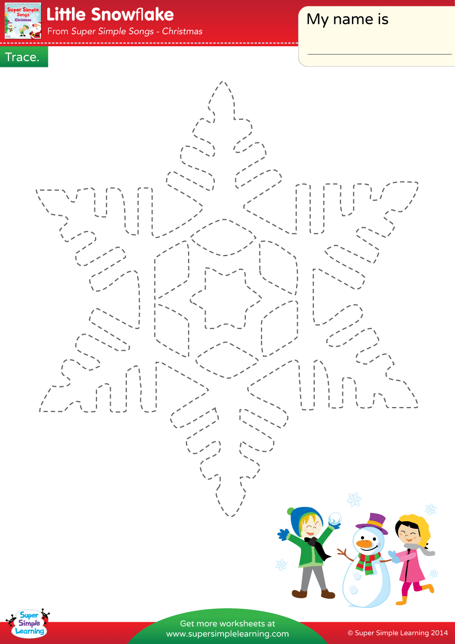Little Snowflake Worksheet Trace The Snowflake Super Simple Little Snowflake Worksheet Trace The Snowflake Super Simple