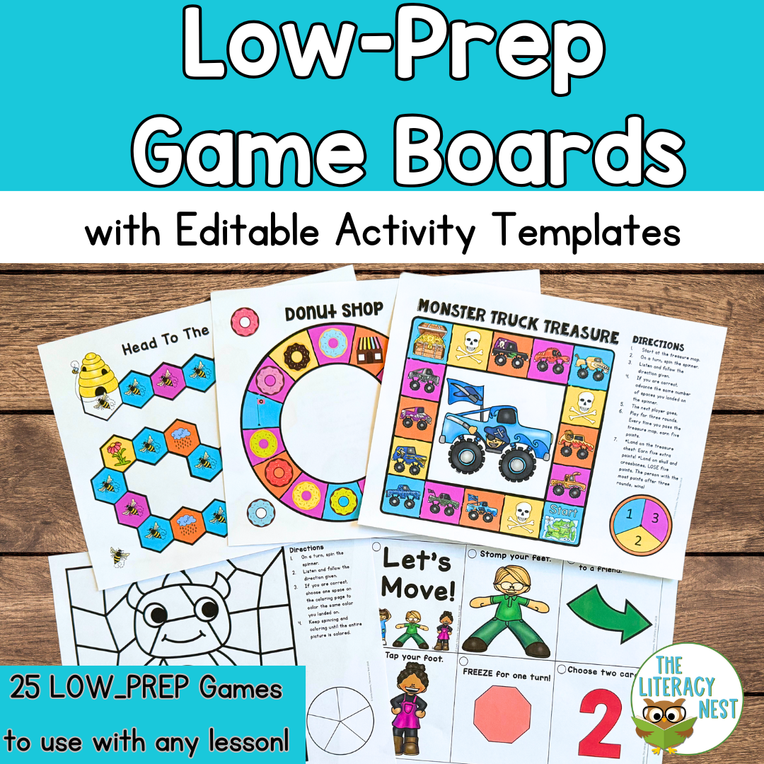 Low Prep Game Boards With Editable Activity Templates The 