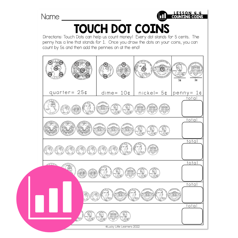 Lucky To Learn Math Counting Mixed Coins Lesson 4 4 Touch 