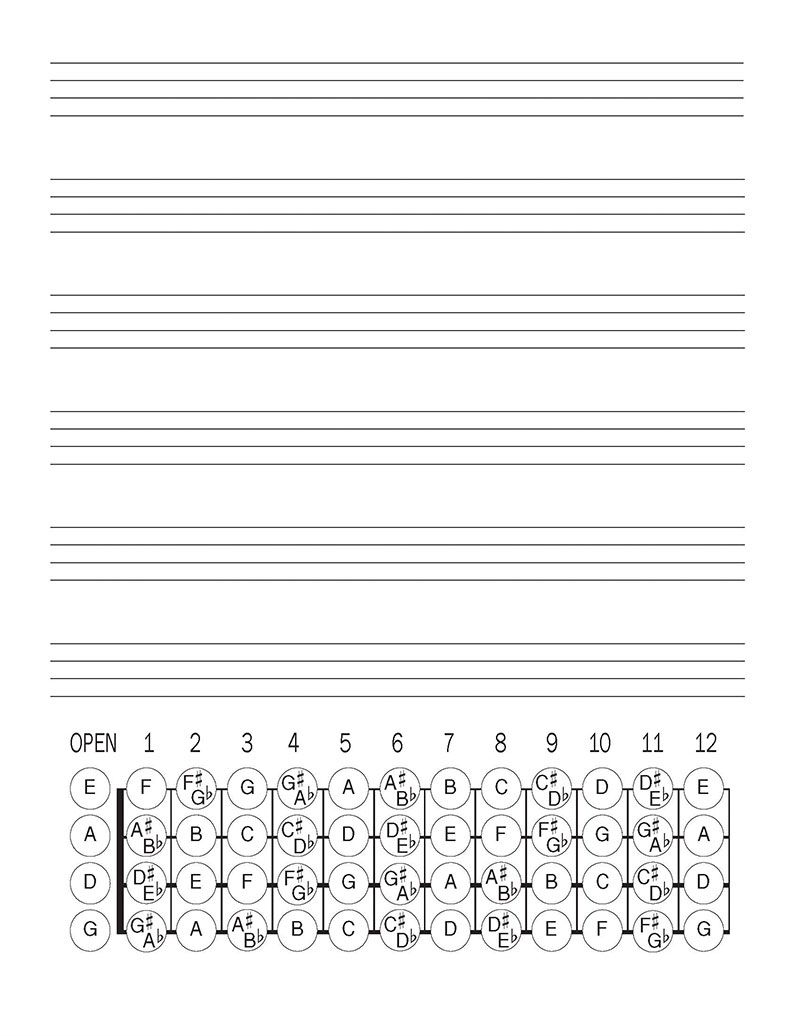Mandolin Blank Tablature Workbook And Reference