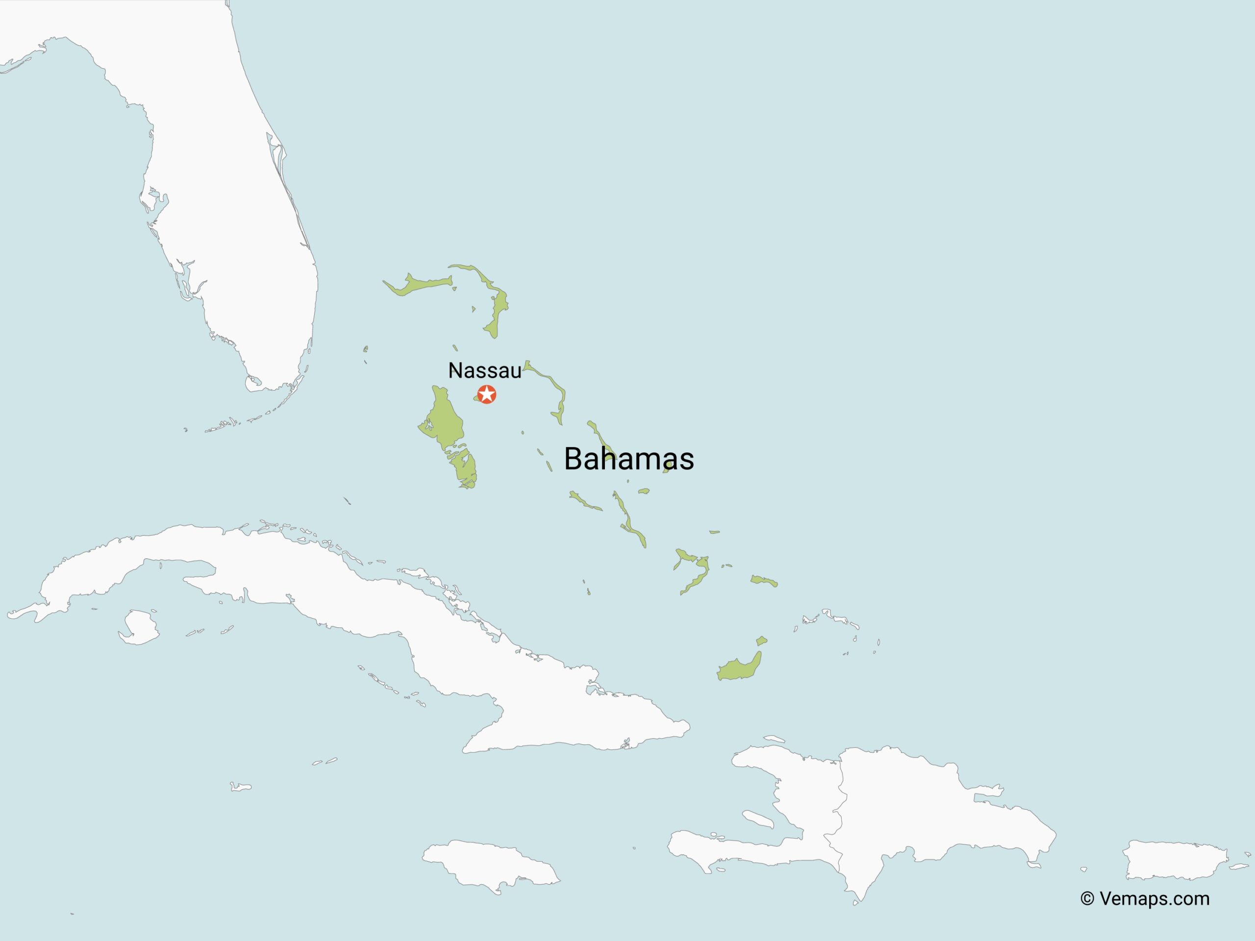 Free Blank Printable Map Of Bahamas