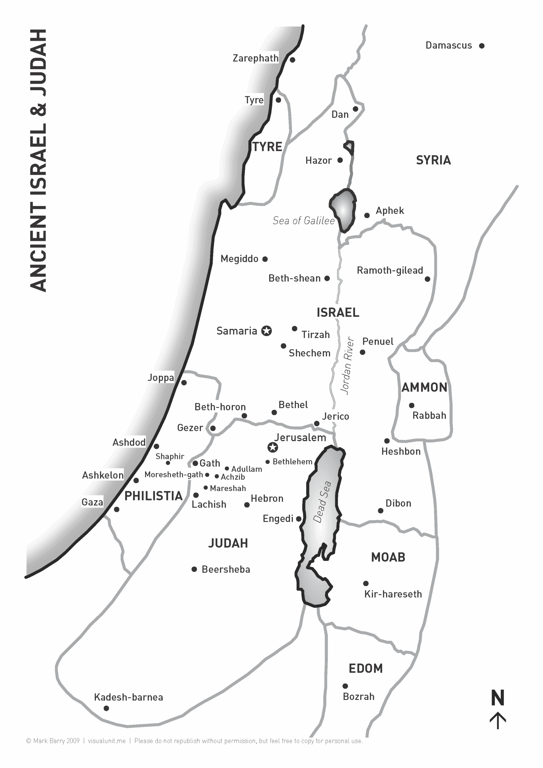 Free Printable Blank Map Of Israel