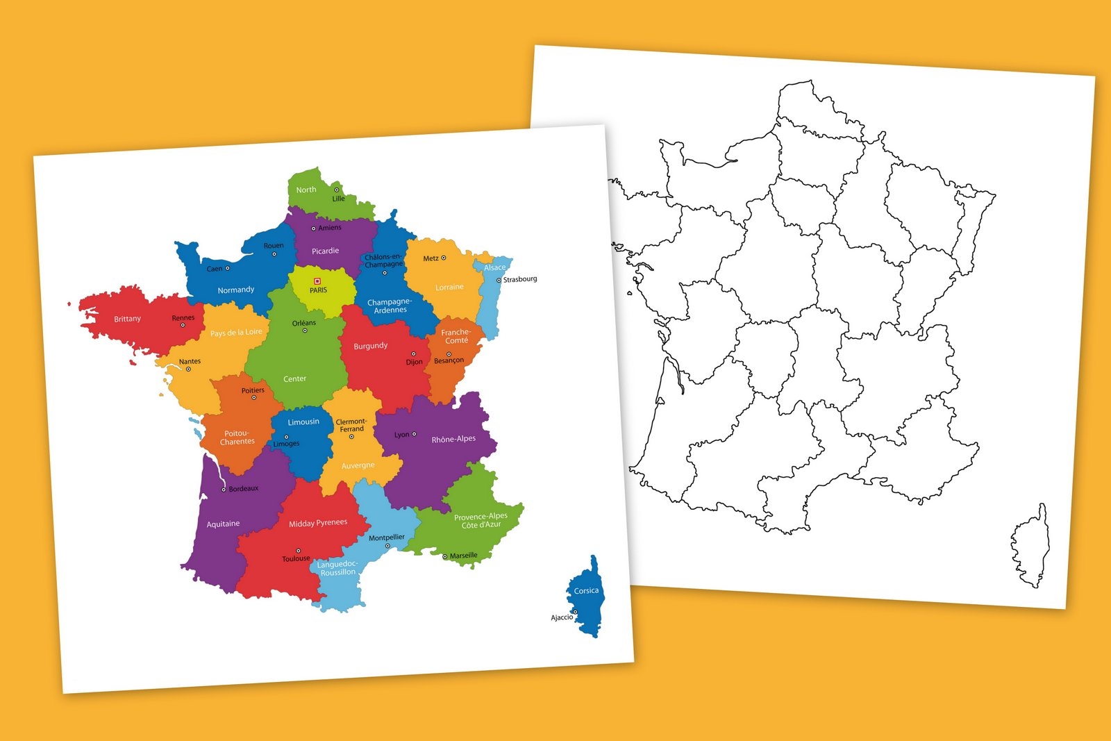 Free Printable Blank Map Of France