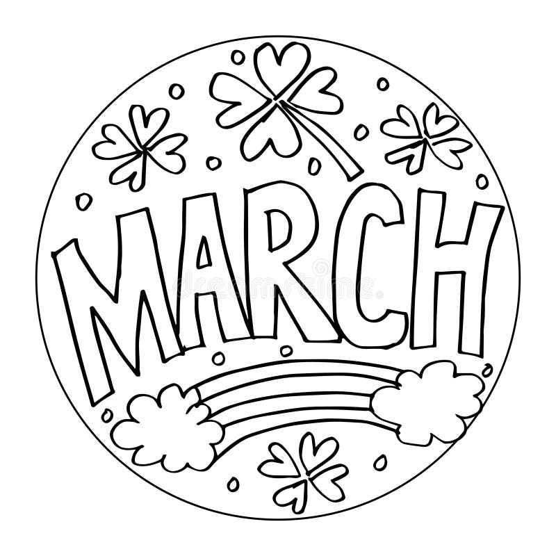 Blank Free Printable March Colring Page