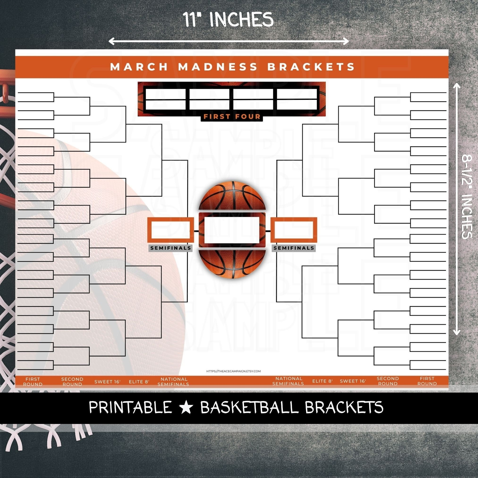 March Madness Printable Brackets Ncaa Brackets Template PDF Basketball Brackets Printable Ncaa Pool Office Pool Brackets Template Etsy