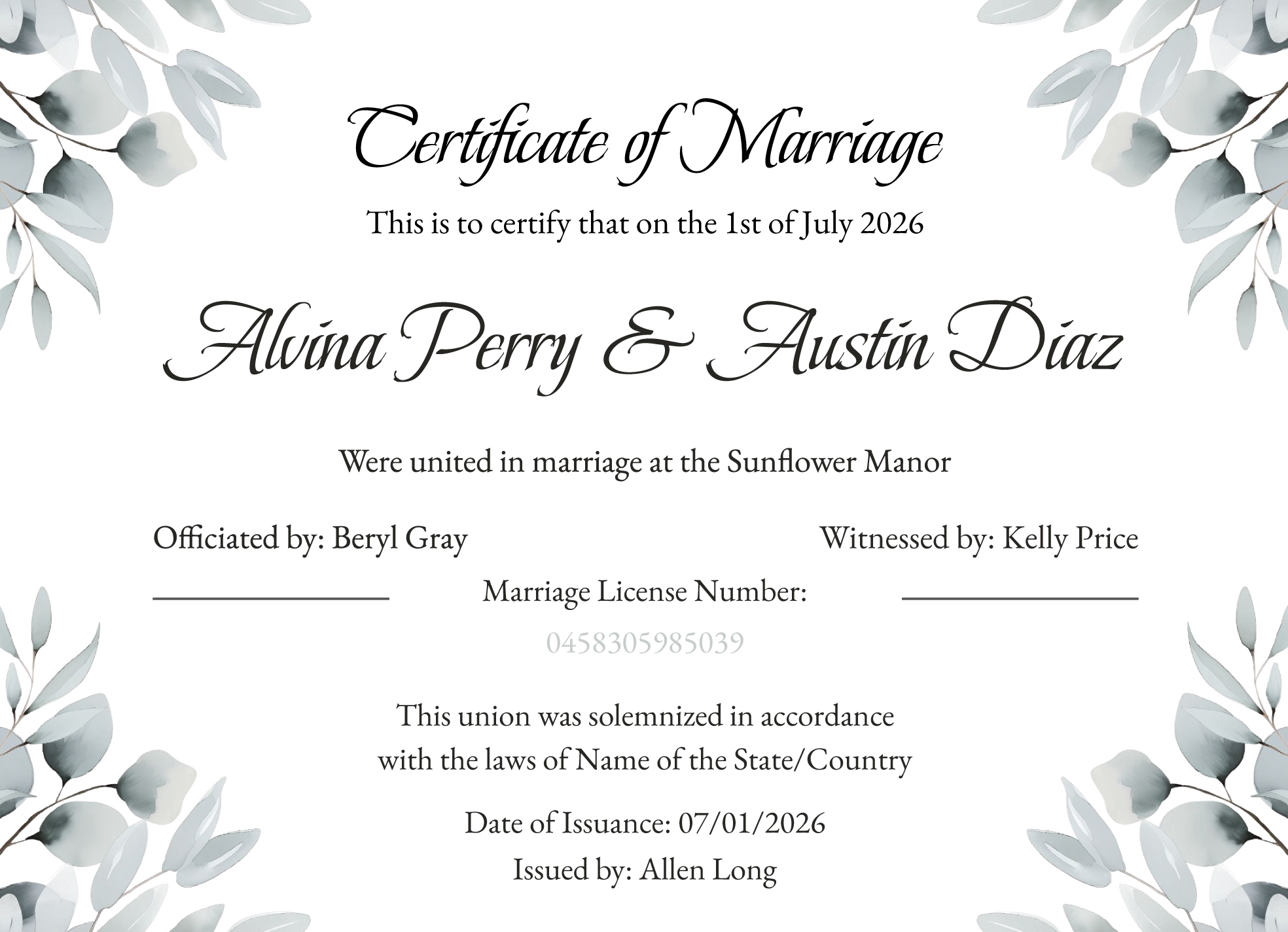 Marriage Certificate Free Google Docs Template Gdoc io