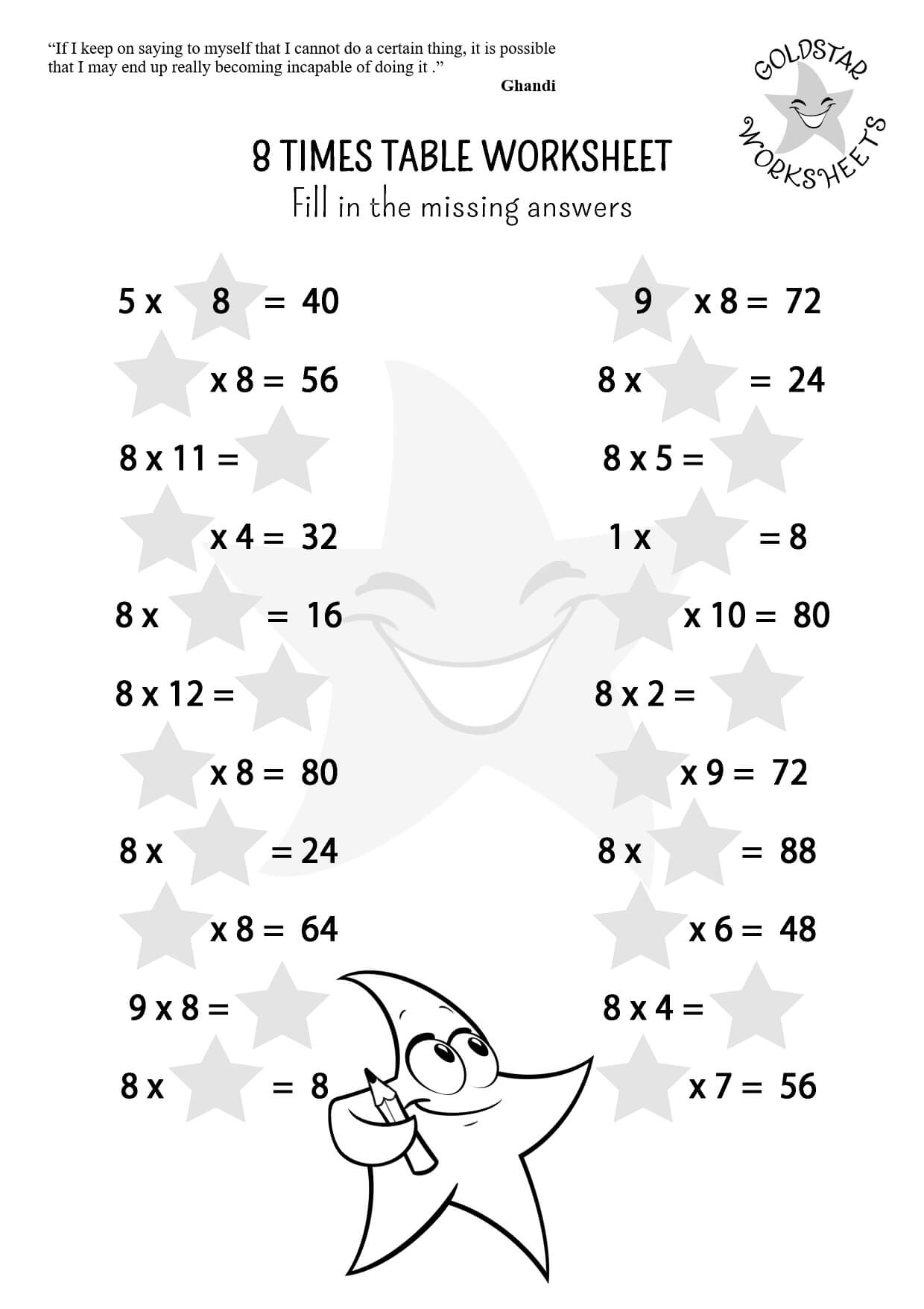Master The 8 Times Table With These Free Printable PDF Worksheets 