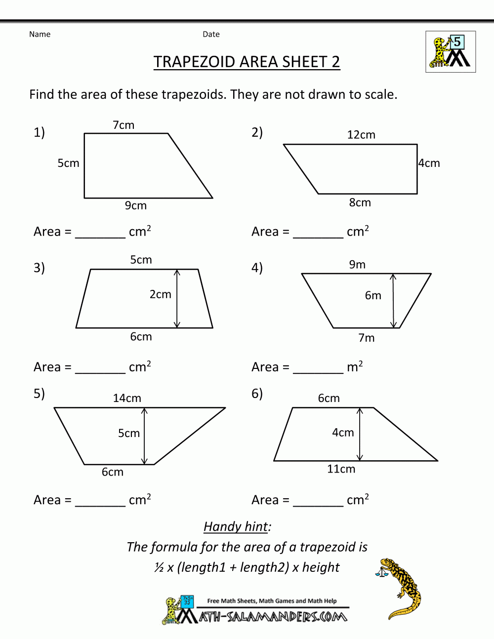 Math worksheets printable trapezoid area 2 gif 1000 1294 