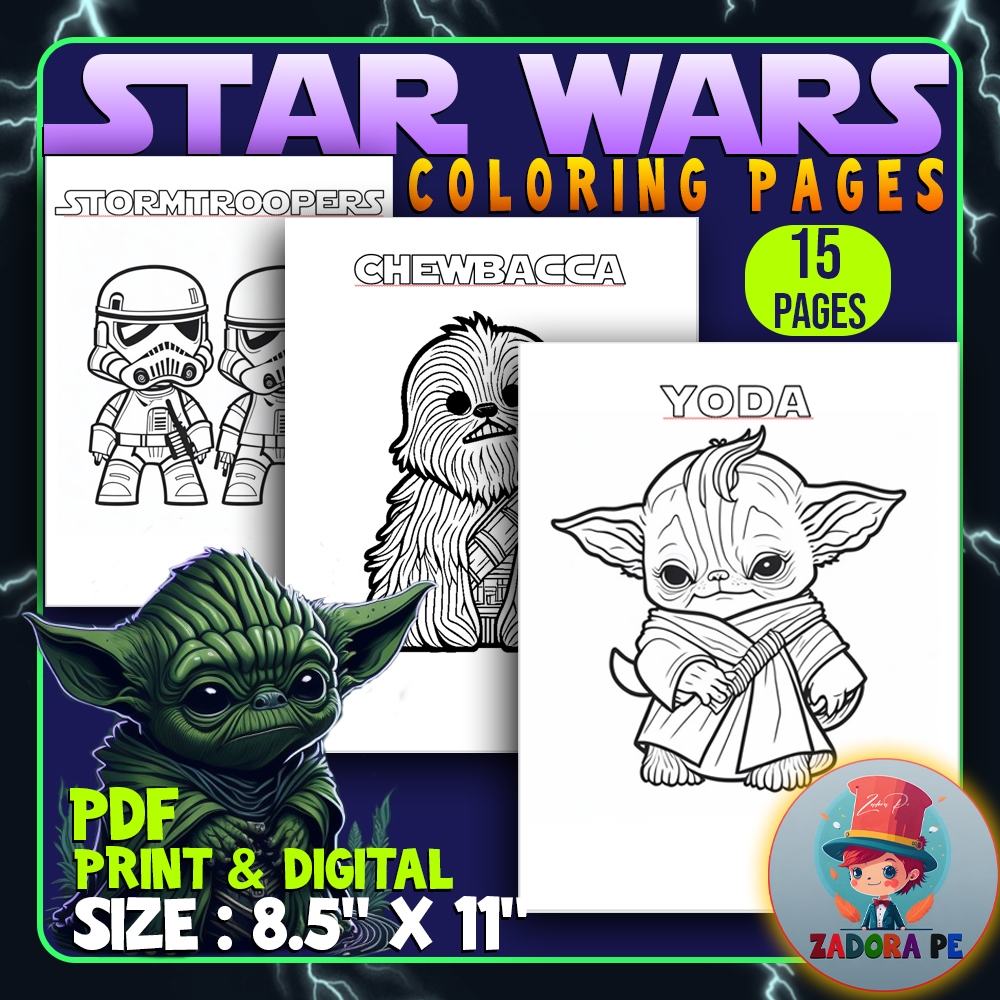 May Star Wars Characters Coloring Pages For Kids May The Four 