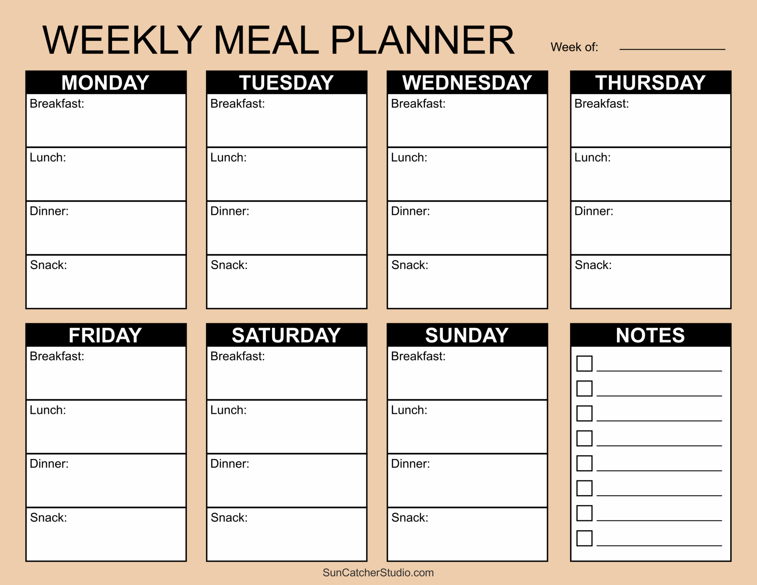 Free Printable Blank Meal Planners