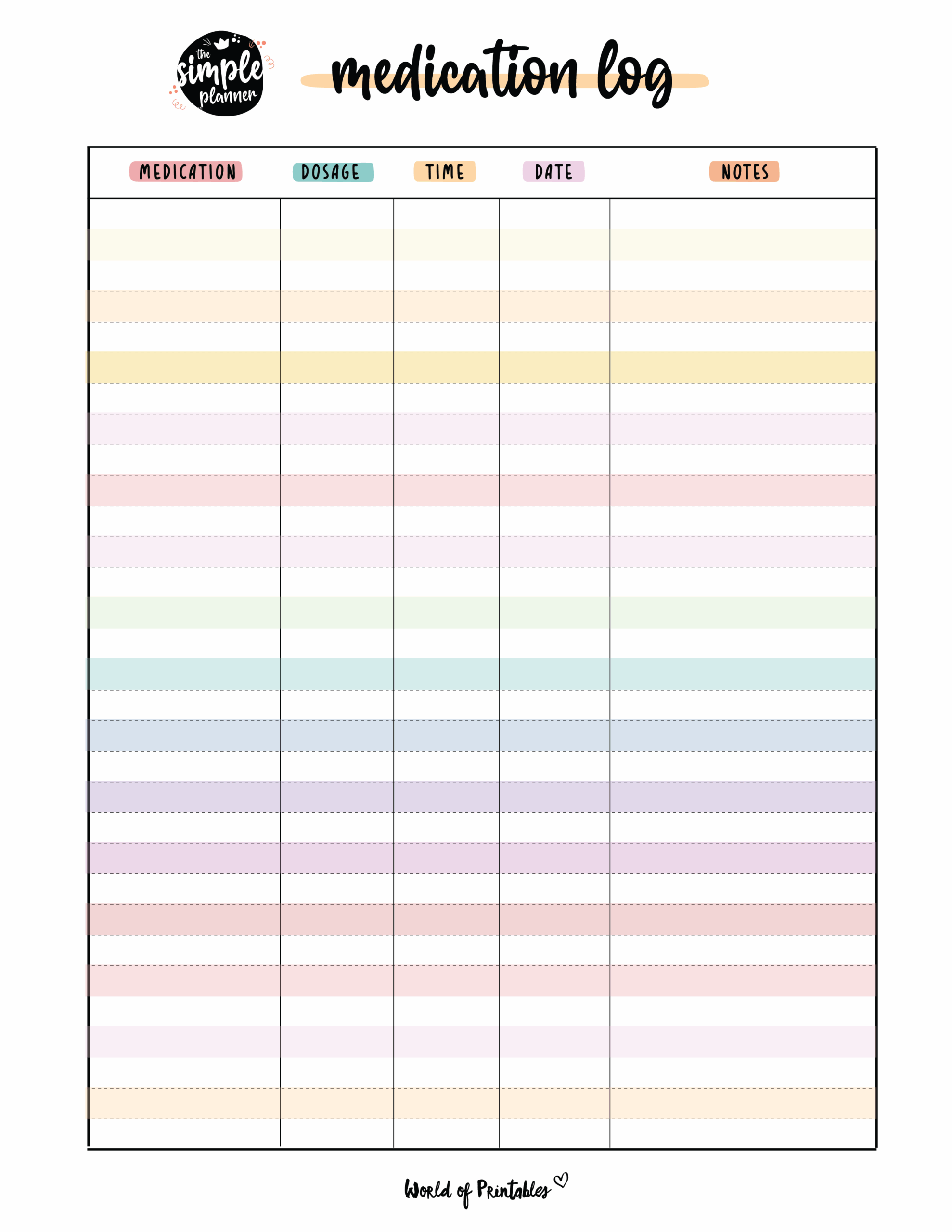 Free Blank Printable Medication List