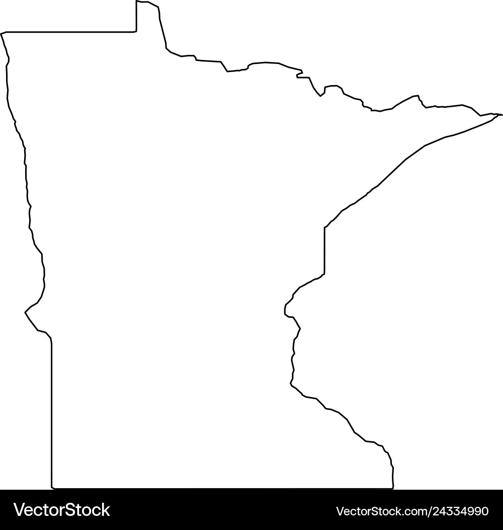 Minnesota State Of Usa Solid Black Outline Map Vector Image Minnesota State Of Usa Solid Black Outline Map Vector Image