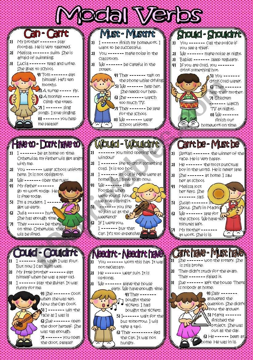 Free Printable Worksheets On Modal Verbs Free Printable Worksheets On Modal Verbs