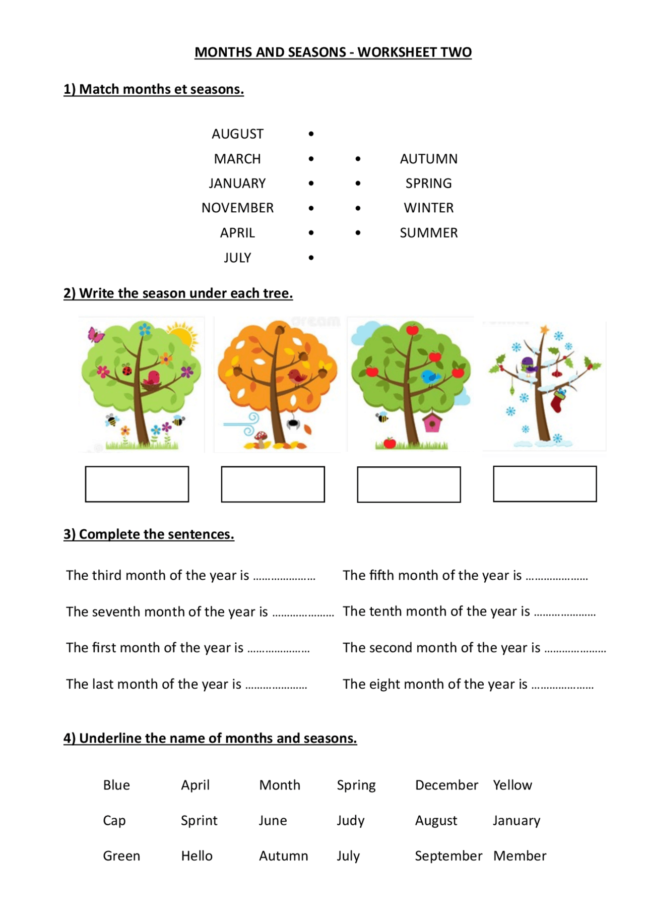 Months And Seasons Worksheet Two Study Notes Life Sciences Worksheets Library