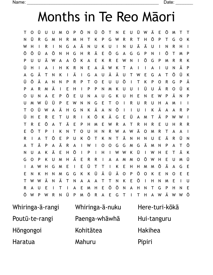 Free Printable Te Reo Worksheets