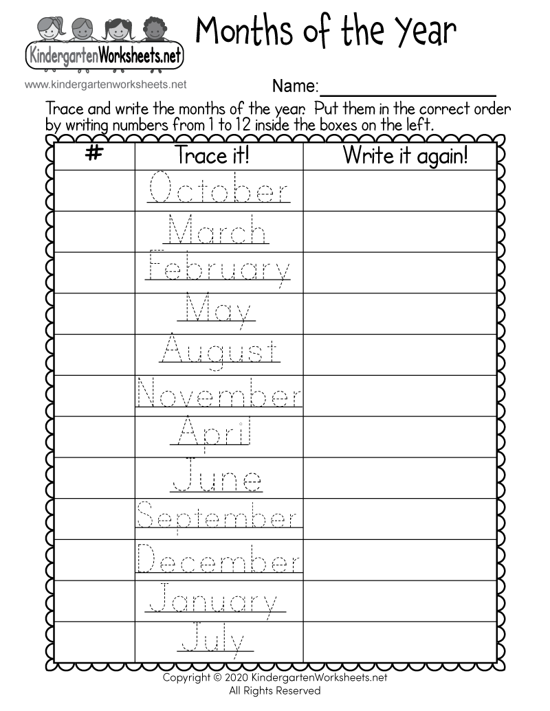 Months Of The Year Worksheet Free Printable Digital U0026 PDF